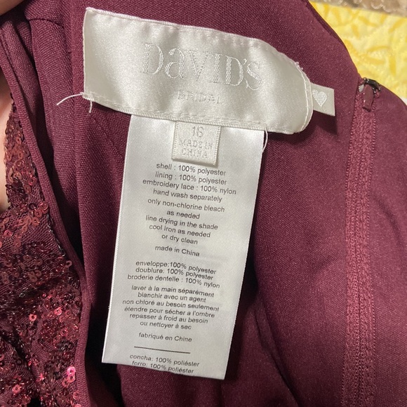 David’s Bridal Sequin One shoulder Dress - Picture 4 of 10